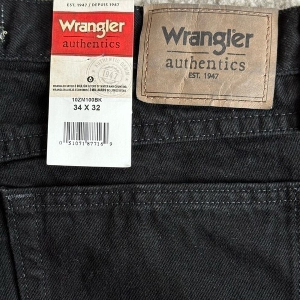 Wrangler Authentics Men's Black Regular Fit Cotton Jeans 34x32 Classic NWT - Picture 9 of 10